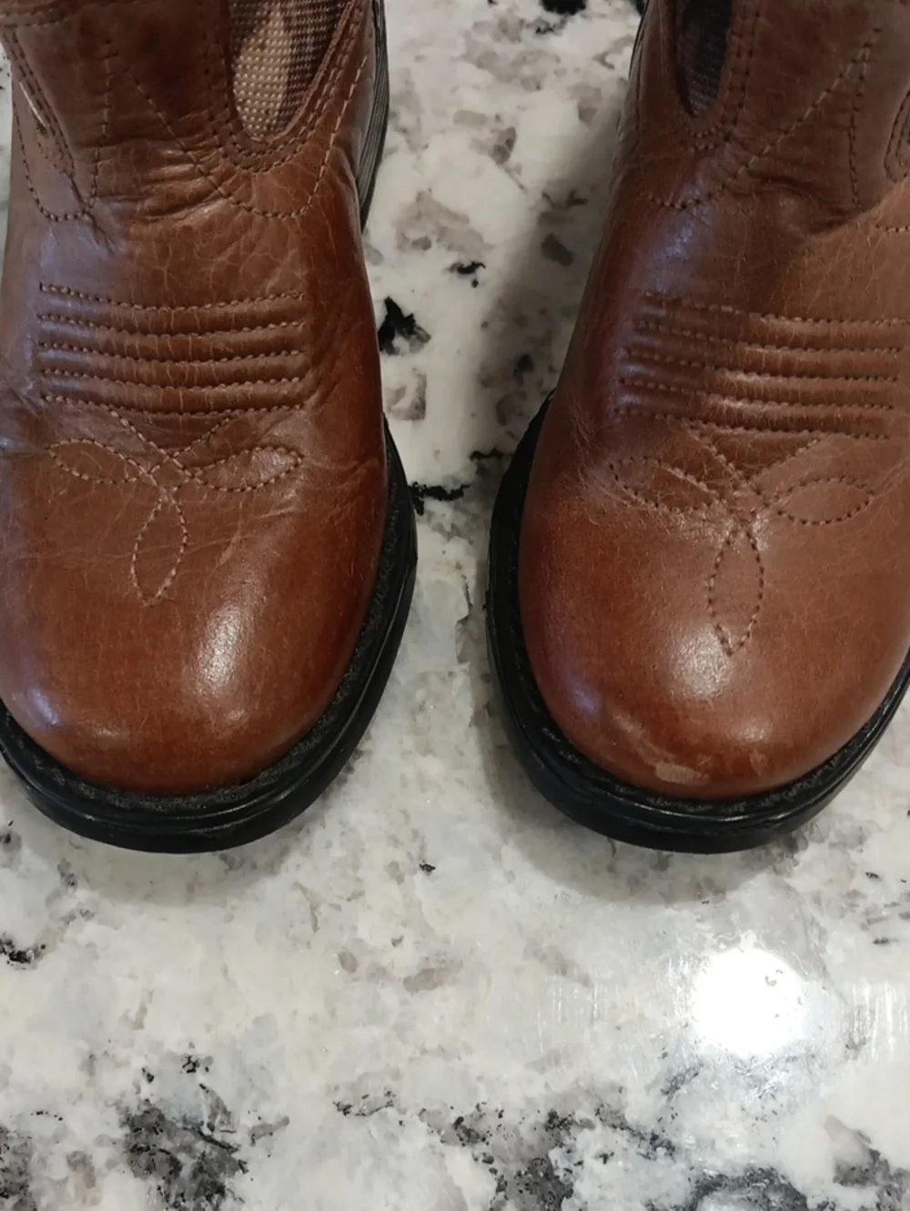 Old West Kids Brown Camo Western Boots